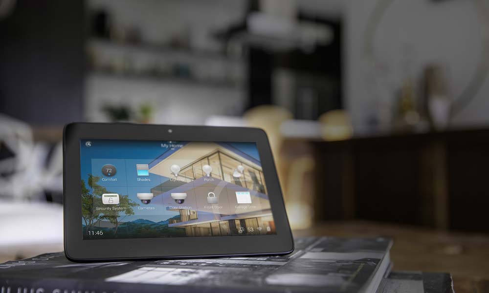 Control4, touch panel on books